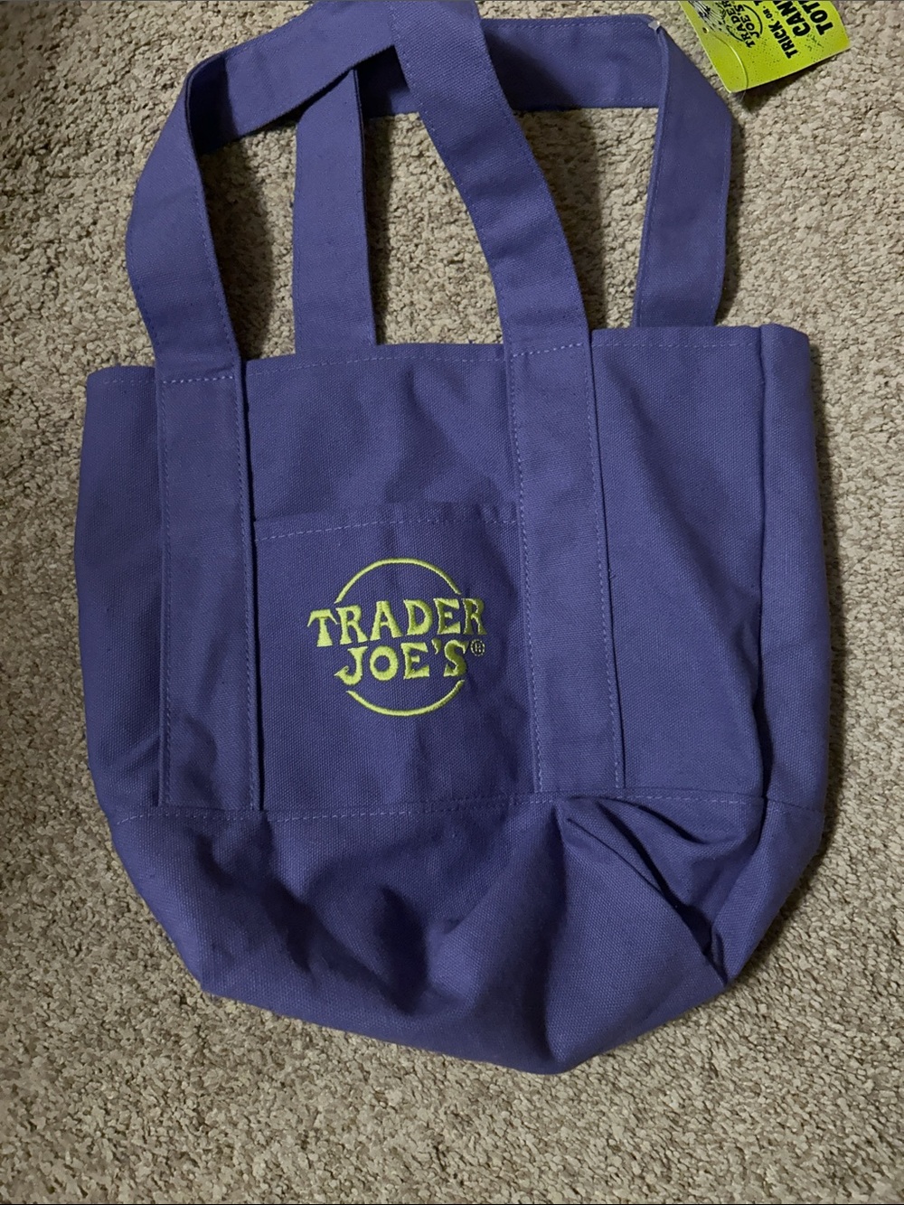 Trader Joe’s Purple Canvas Tote Bag. NWT